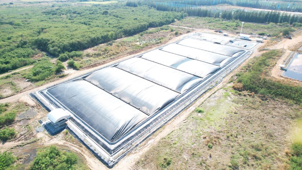 UASB pond for wastewater treatment and biogas production